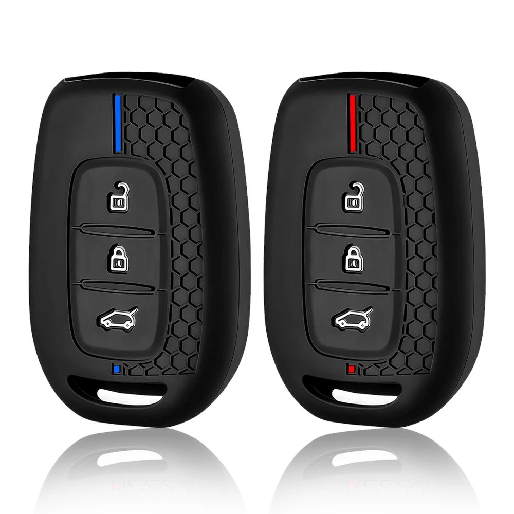 3 botão fob escudo titular chave do carro capa caso para renault kwid símbolo de tráfego para dacia sandero logan duster 2016 2017 2018