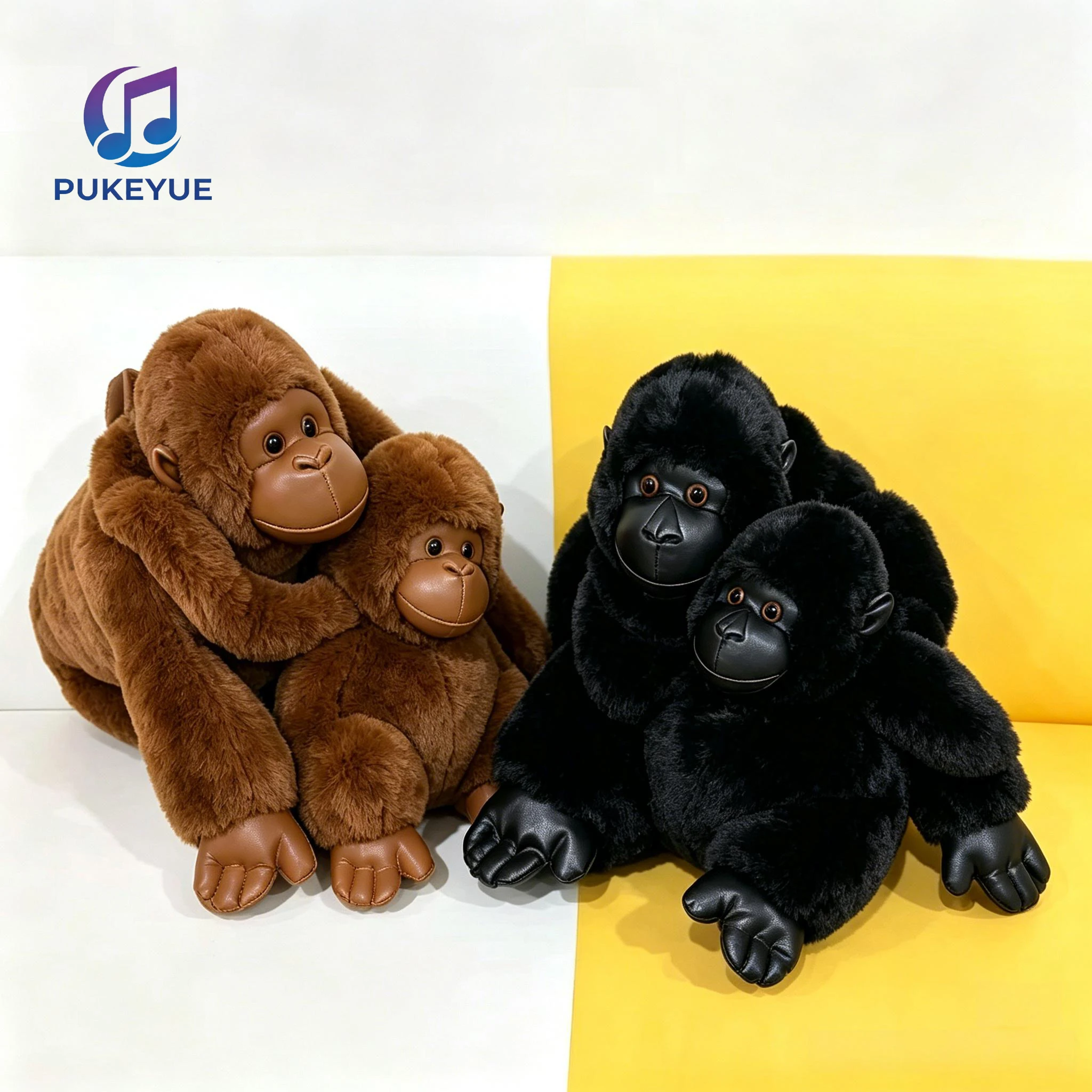 

PUKEYUE Realistic Gorilla Plush Toy Black Brown Hugging Monkey Pillow Soft Stuffed Animal Doll Sleeping Cushion Plushie Gift Boy