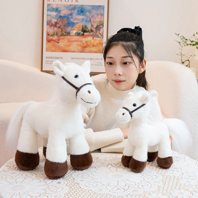 2026 zodíaco chinês vida real cavalo brinquedo de pelúcia animal de pelúcia super realista pônei brinquedos de pelúcia