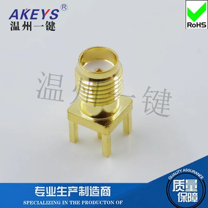 SMA-KE Straight Foot Vertical Antenna Pedestal Male Thread Inner Hole RF Seat SMA Coaxial Connector Socket SMA-KHD