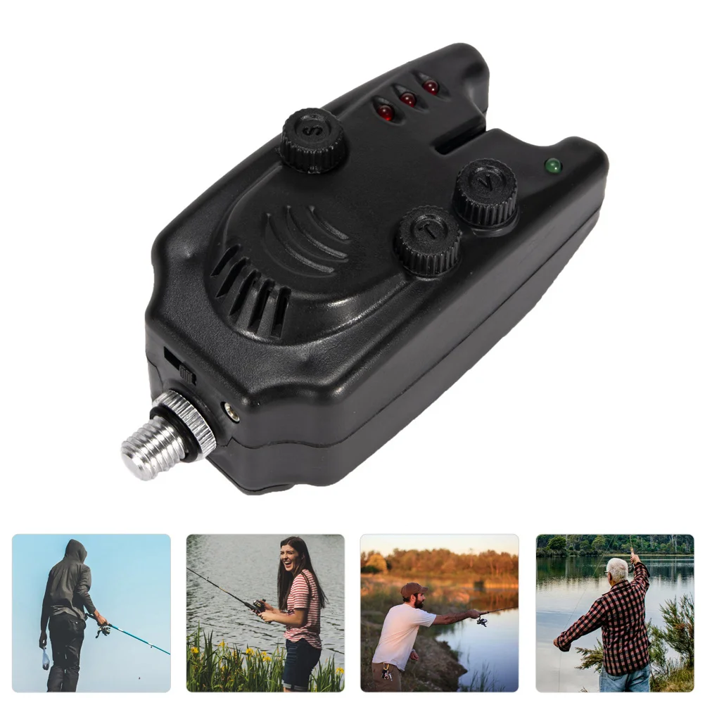 

1pc Fishing Alarm Lightweight Portable Indicator Black Sound Light Annunciator Signal Reminder Gear Fishing Bite Alarm Fish Bite