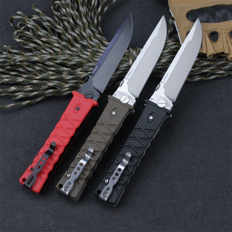 Folding Pocket Knife Kesiwo RU104 D2 Blade Nylon Fiber Handle Flipper Ball Bearing EDC Camping Outdoor Utility Knife