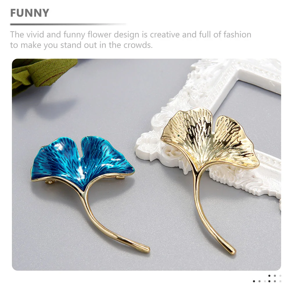 

Ginkgo Leaf Brooch Pin Alloy Enamel Lapel Badge For Women Clothing Bag Decor Sweater Coat Accessory Fashion Jewelry Cloak Clip
