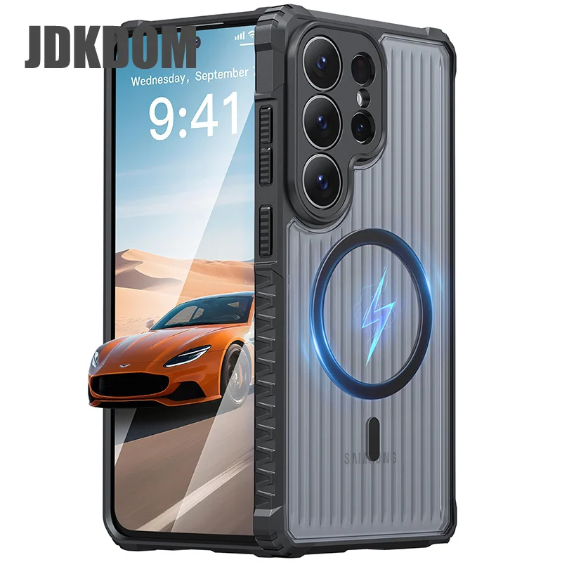 JDKDOM Vertical Stripe Magnetic Ring Phone Case For Samsung S26 S25 S24 S23 Ultra Plus FE A57 A37 A27 A17 A07 A56 A36 A26 Cover