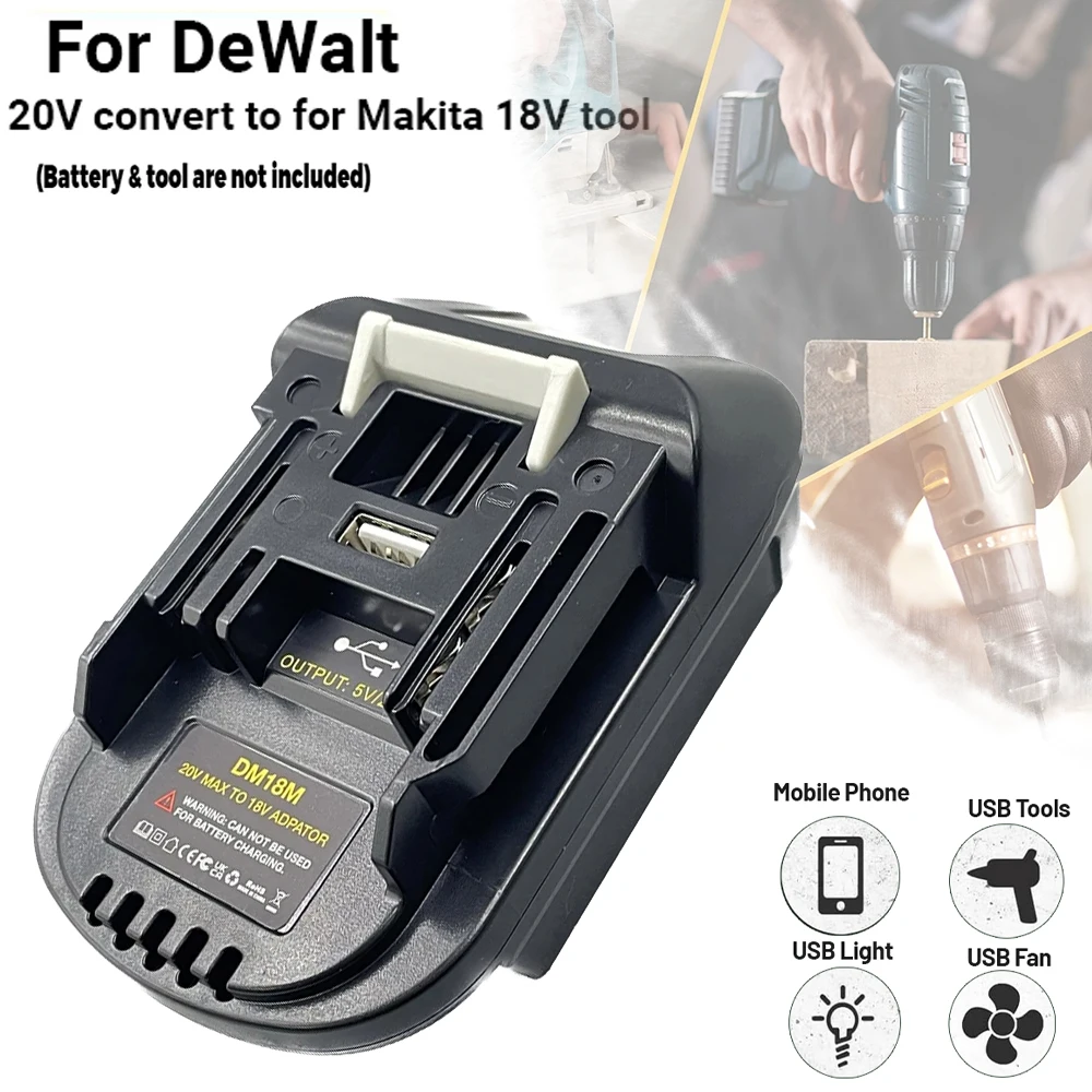 

НОВЫЙ Адаптер для аккумуляторов DM18M для инструментов Makita 18V, преобразует аккумуляторы Dewalt 18V/20V в аккумуляторы Makita 18V