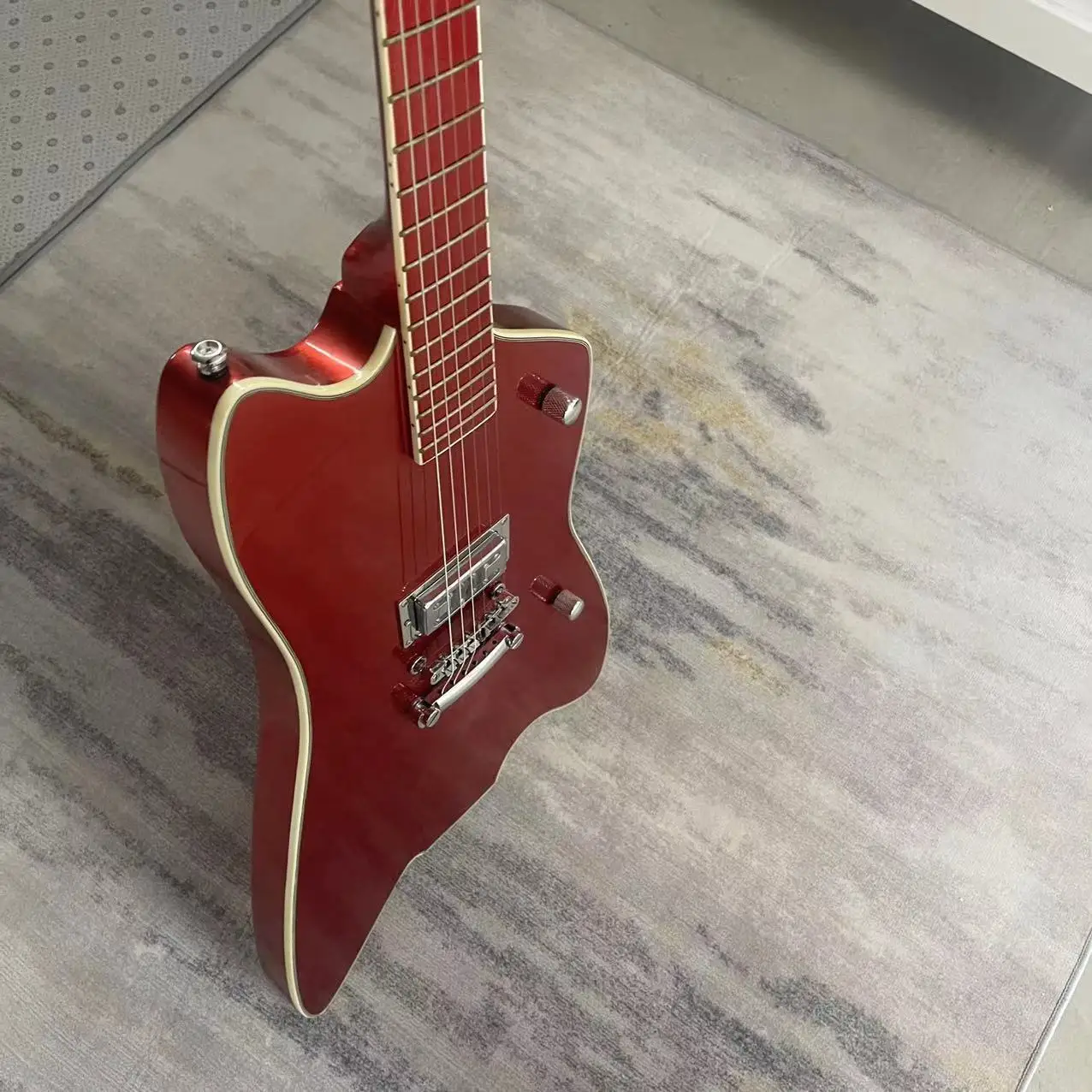 6-string electric guitar integrated electric guitar, metal red body, high gloss, rose wood fingerboard, dedicated pickup, LP str