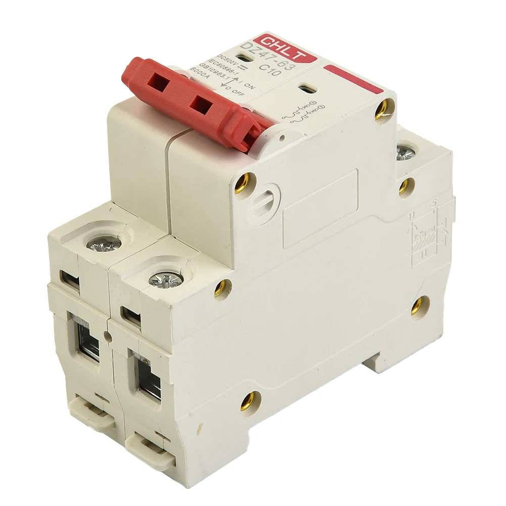 2 Pole Double MCB Solar PV DC Circuit Breaker 500V 10A 16A 20A 32A 40A 63A for Protection against Overload Currents