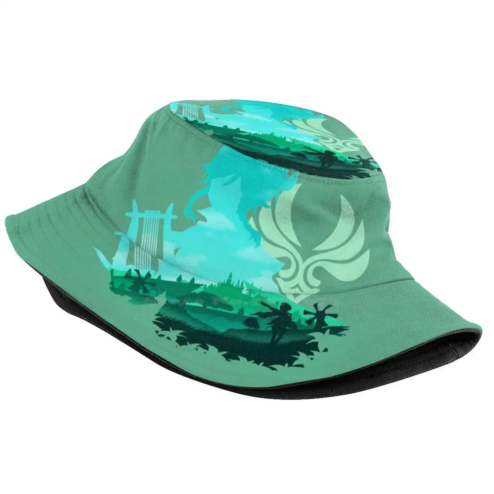 Venti Vision Sun Cap Fisherman Hat Bucket Hats Genshin Impact Venti Venti Fanart Venti Illustation