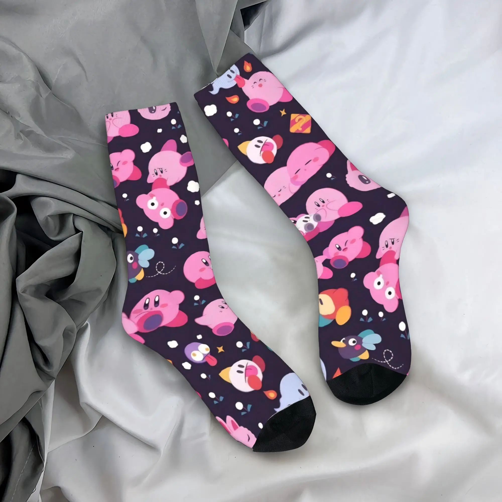 

Fashion Men's Socks Crazy Cartoon K-Kirbys Sock Polyester Sport Women's Socks Spring Summer Autumn Winter