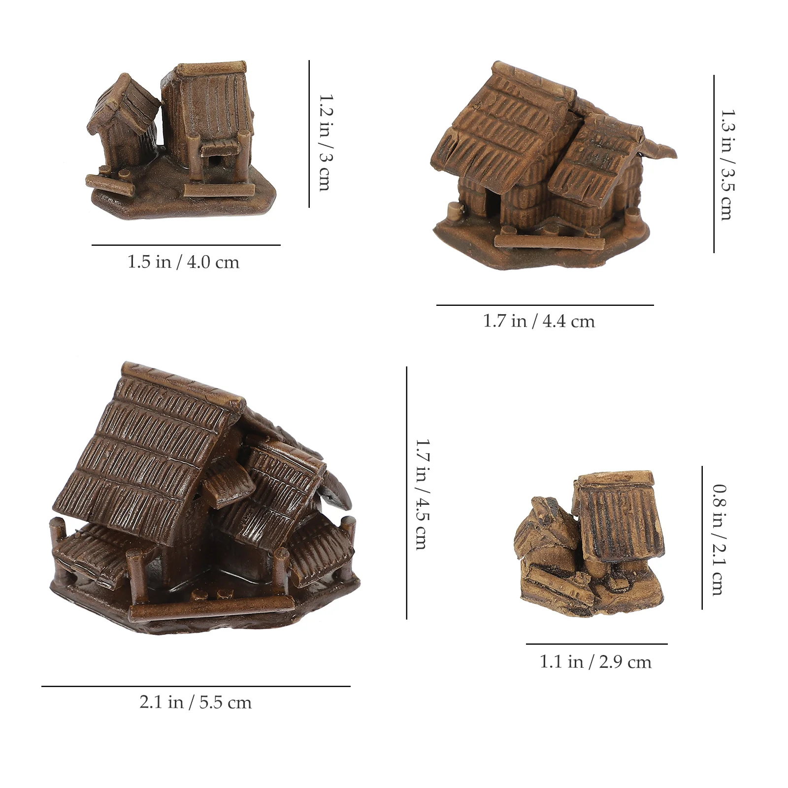 4 Uds. De decoración de bonsái de casa pequeña de cerámica, Mini adornos de paisaje, suministros para el hogar, Mini decoración de jardín para casa, artesanías de cerámica