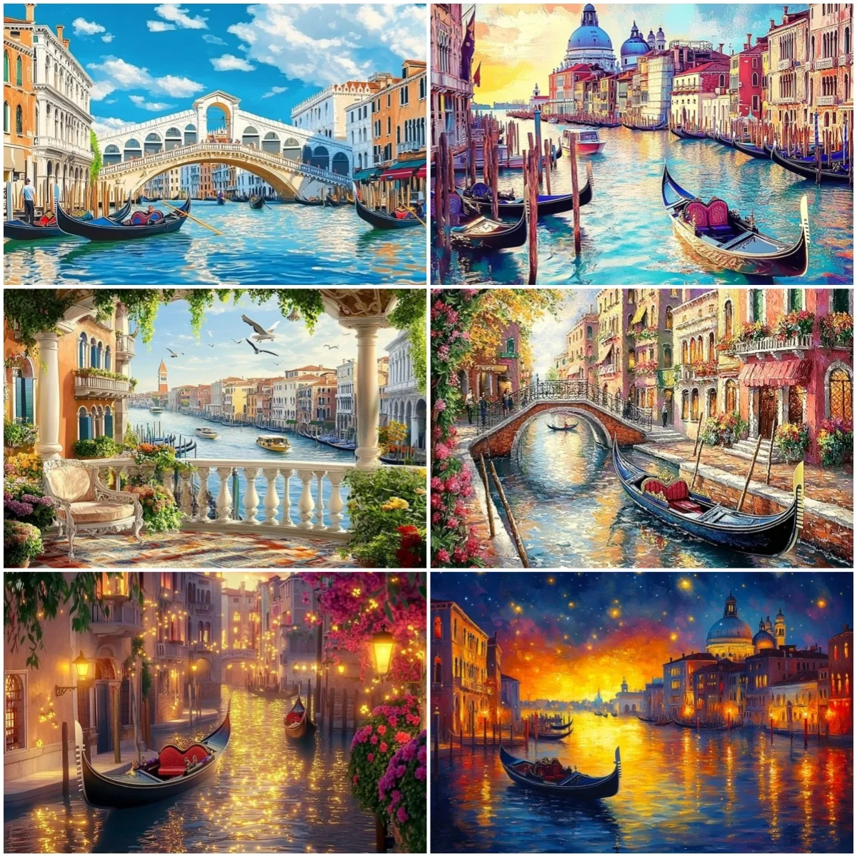 

Italian Water City Photography Background Charming Venice Canal Floating Boat Banner Birthday Party Gift Backdrop Photo Studio