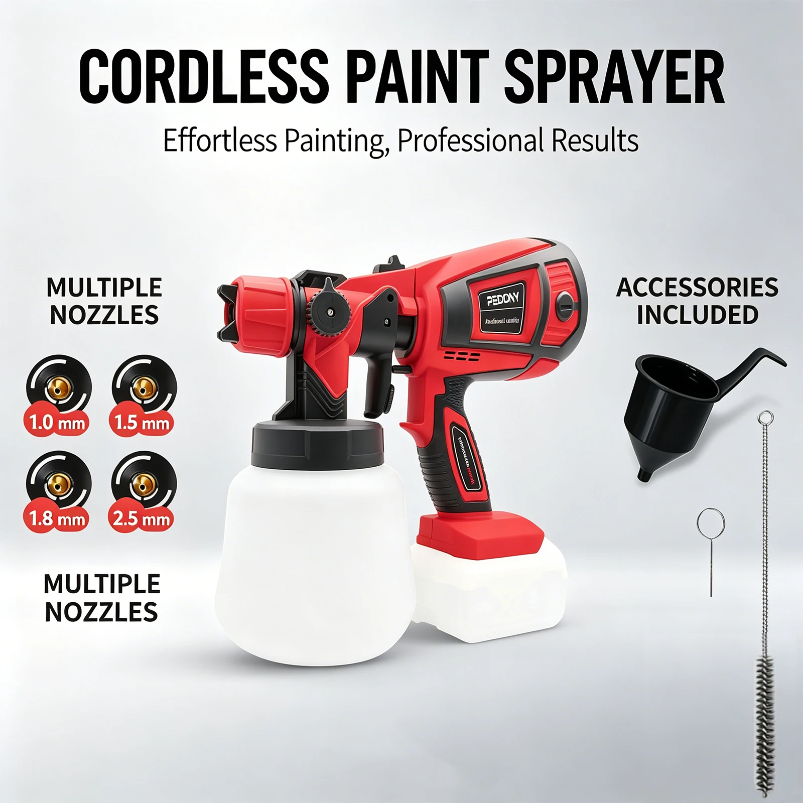 Cordless Paint Sprayer for Mwk M18 18V Batteries,Electric Paint Sprayer with 1200ML,Easy to Clean,Adjustable Spray Modesfor Home Renovation and Car Painting(Battery Not Included)
