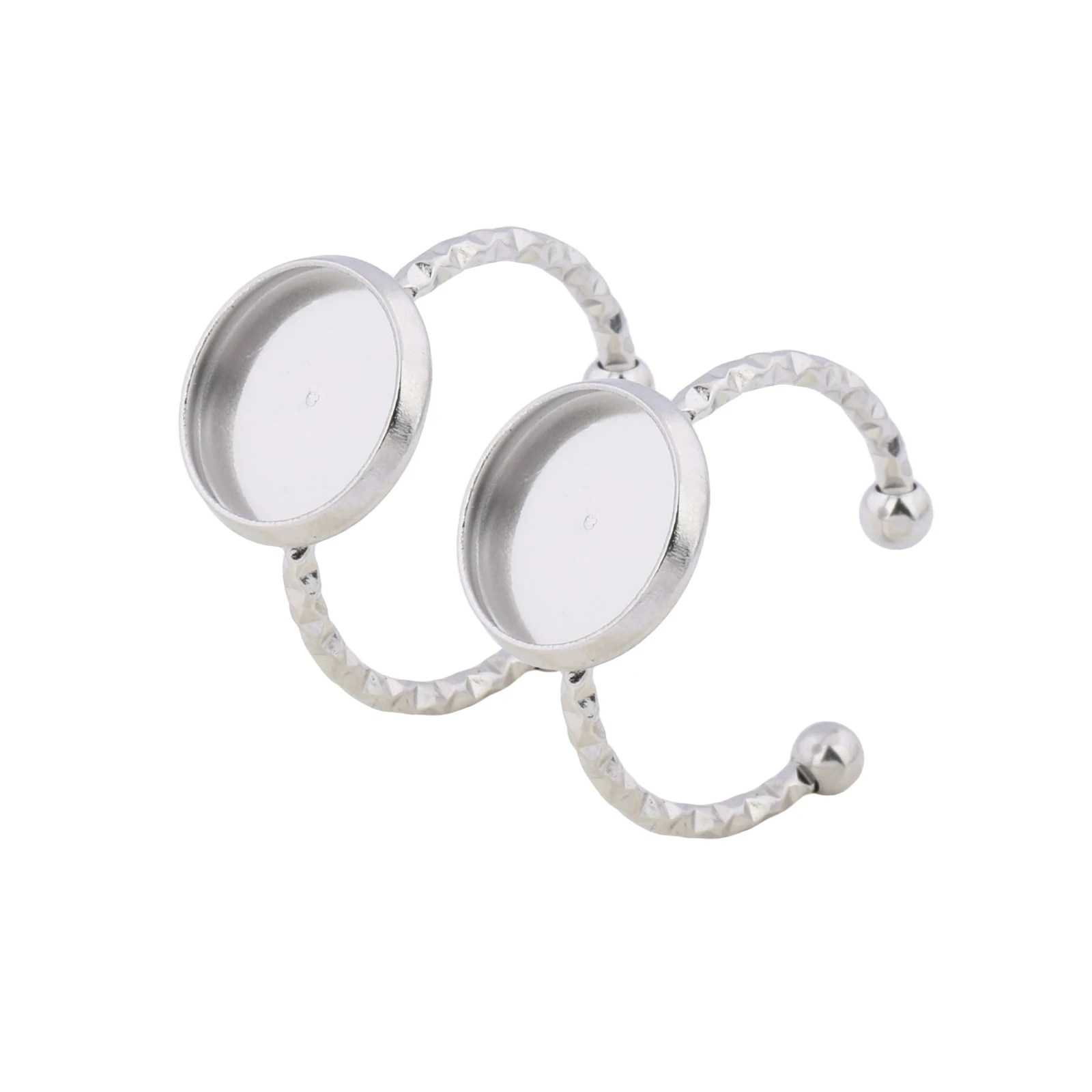 10 Stück verstellbare Cabochon-Ringrohlinge aus Edelstahl mit 10 mm Durchmesser für die Schmuckherstellung