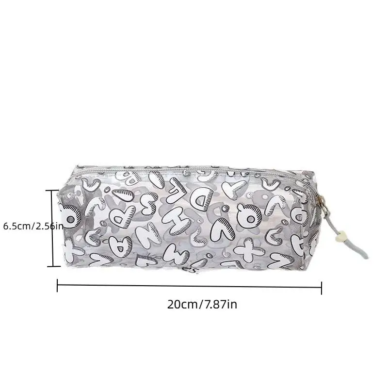 حقيبة مكياج نسائية شفافة مخططة ملونة مقاومة للماء من مادة PVC حقيبة مستحضرات التجميل المحمولة ذات سعة كبيرة حقيبة تخزين أدوات الزينة #6