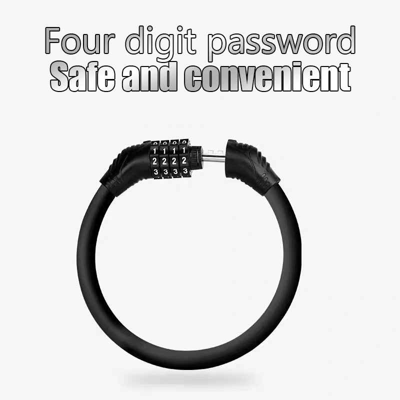 Bike Accessories Bicycle Bike Lock Anti-theft Password MTB Road Bike Security Cable Locker Portable Combination Code Padlock