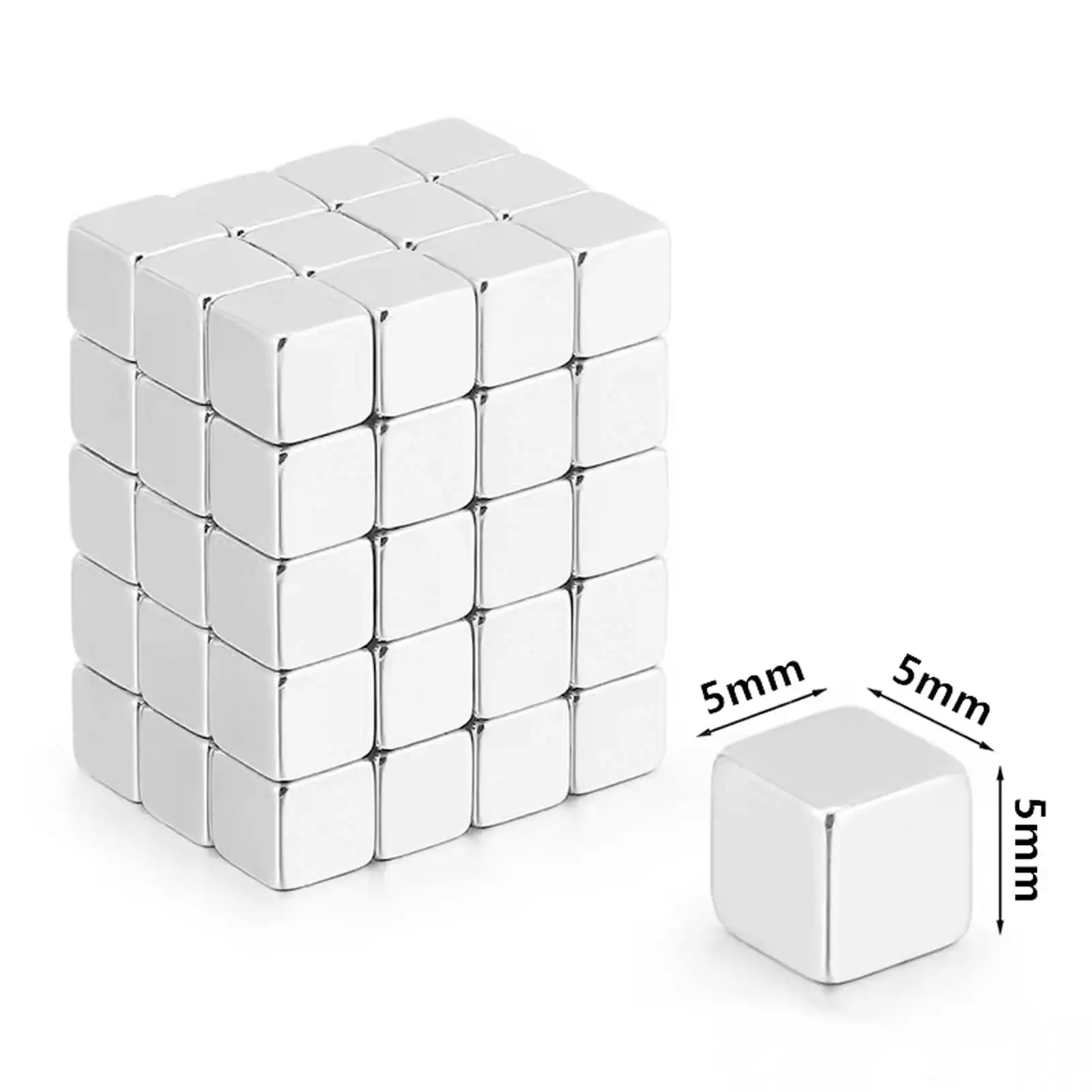 50/100 Pcs Small Square Magnetic Cubes Strong Mini Magnets for Fridge Whiteboard Craft Projects 5x5x5mm Size