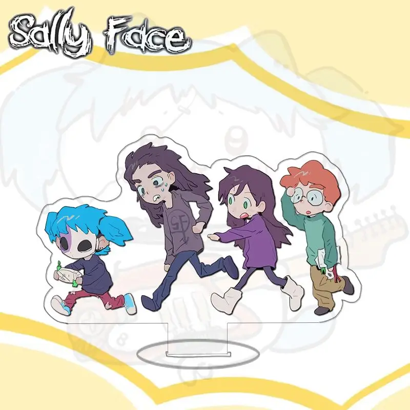 

Sally Face Anime Figures Stand Model Plate Sal Plate Desk Decor Standing Larry Johnson Desktop Decoration Cosplay Friends Gift