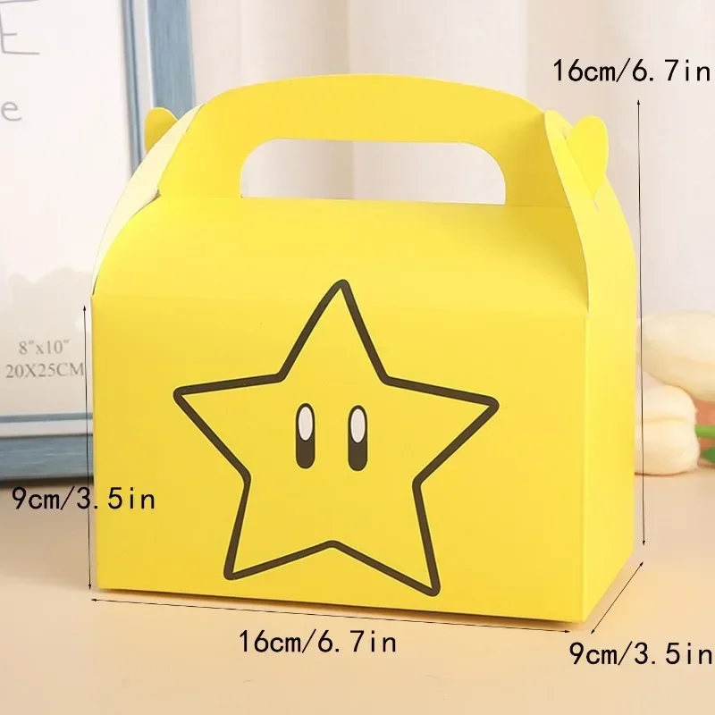 5pcs Super Mario Bros Gifts Box Portable Cake Dessert Birthday Baby Welcome Anime Kids Packaging Creative Cartoon Party Gift Box