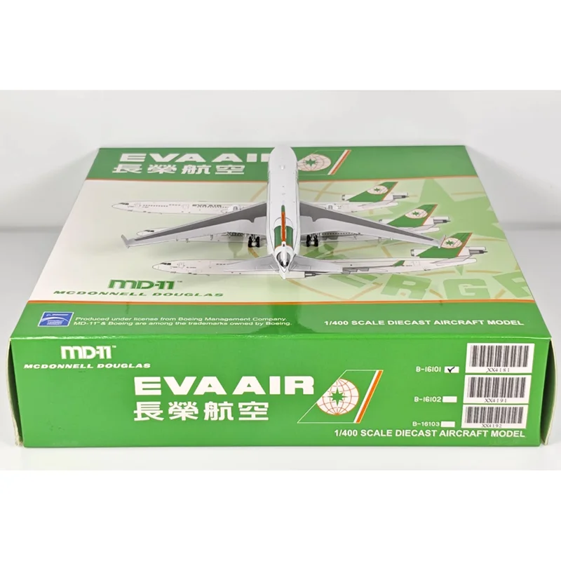 JC Asas Diecast 1/400 Escala Eva Air ANK MD-11 B-16101 Liga Modelo de Aeronave Coleção Ornamentos Decorativos Brinquedos de Presente