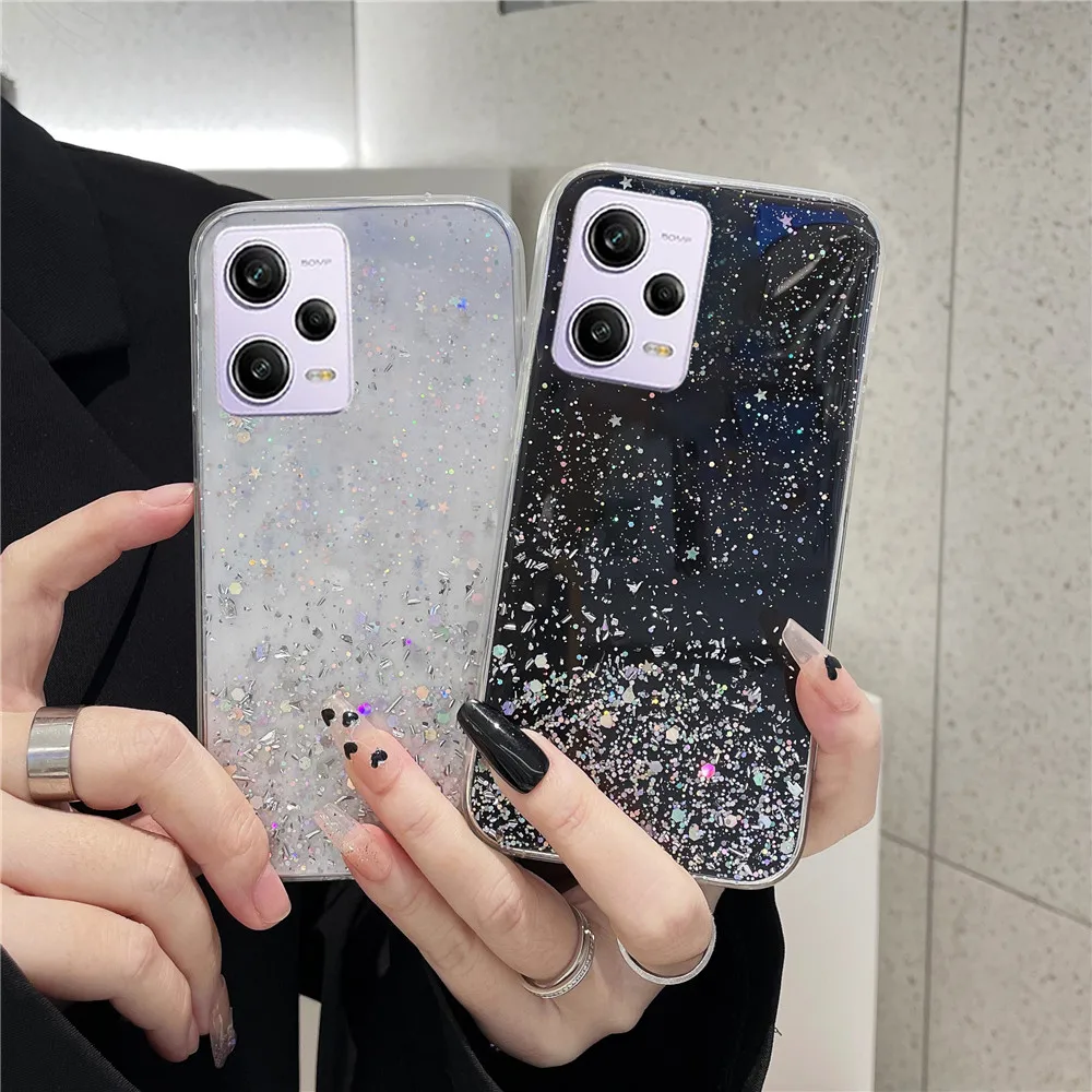 Luxury Sequin Glitter Phone Case For Xiaomi Redmi Note 12 Pro Plus 5G 12S 12C A1 POCO X5 Pro Mi 12 13 Lite Soft Silicone Cover