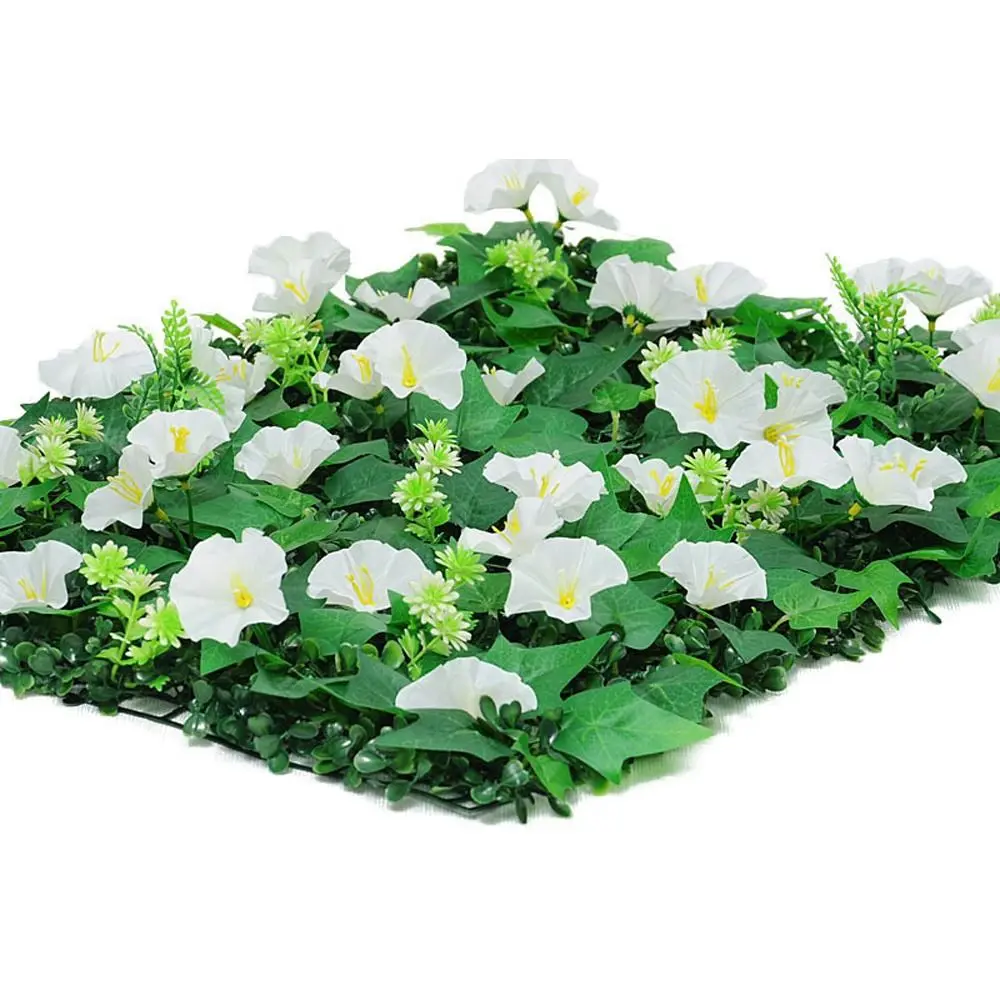 

Morning Glory Artificial Plants Wall Panel 60x40cm DIY Background Plastic Lawn Wall Panels UV Resistant Lifelike