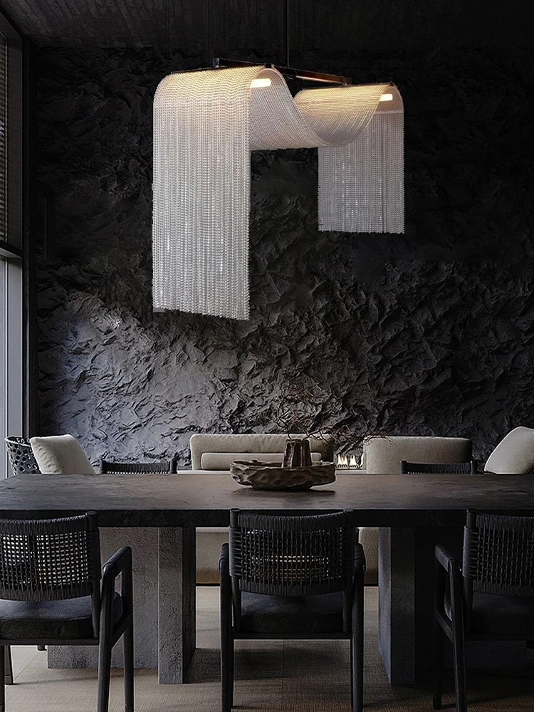 Waterfall Tassel Metal Pendant Lights European Designer LED Home Deco Hanging Lamps for Ceiling Living Room Chandelier Lighting