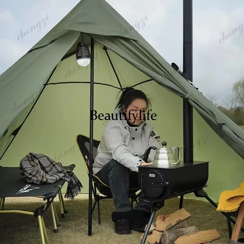 E136 Tent firewood stove Multifunctional dual-purpose heater Windproof cast iron tent heater firewood stove