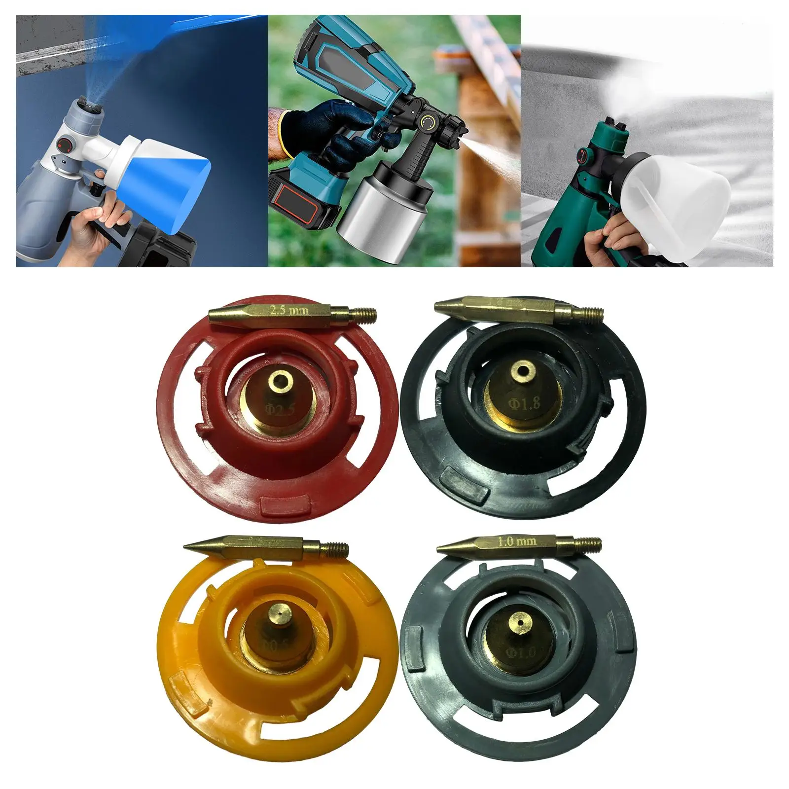Paint Sprayer Brass Nozzle Replacement Metal Nozzles for Home DIY Cabinets Chairs Garden Painting Tools
