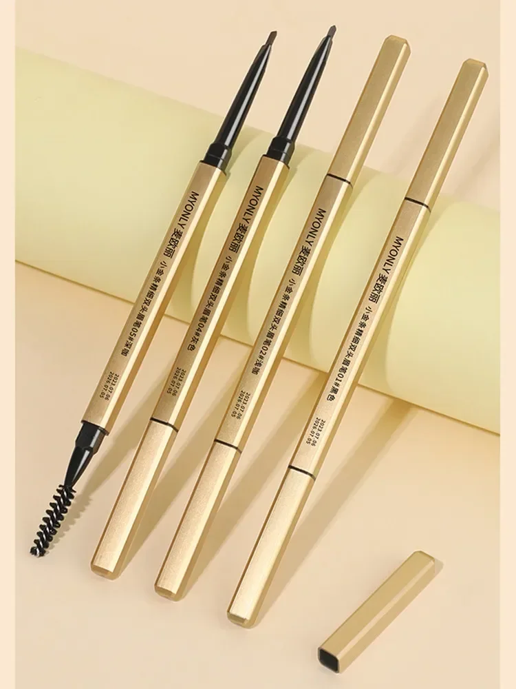 Korean Small Gold Bar Eyebrow Pencil Waterproof and Sweatproof Non-decolorizing Lasting Ultra-fine Core Female Gray Brown