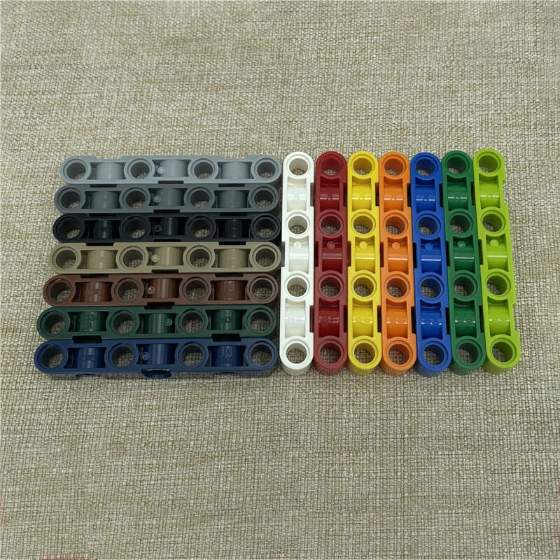 NEW 10Pcs/lot Technical Beam 1x7 Thick with Alternating Pins Holes MOC 2391 Building Blocks Parts fit for Cars Truck Pillar Toys