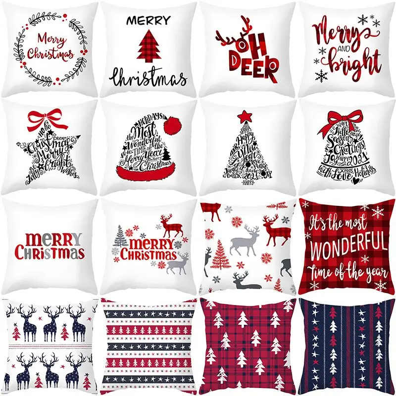 45*45 Christmas Cushion Cover Pillowcase Merry Christmas Decoration Cushion Pillow Cases Home 2025 Xmas Gifts Pillow Covers