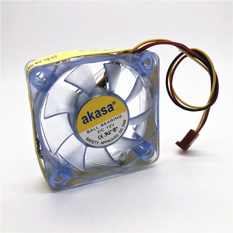 AKASA 60MM Ball Bearing Led Cooling fan  6CM 60*60*20MM Cooling fan DC12V 2.5W  computer case LED fan with 3pin