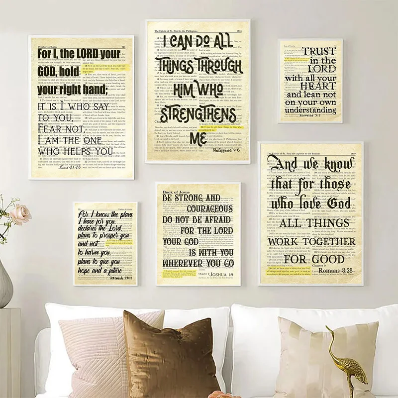 

Bible Quotes Wall Decor Art Poster Scripture Christian Faith Prayer Room Canvas Painting Missionary Bedroom Decorative Wall Art