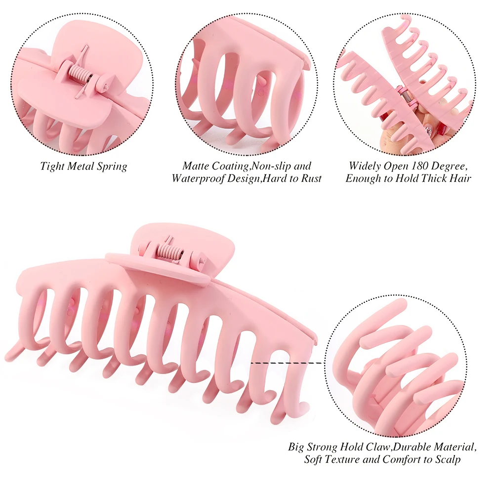 Fashion Large Claw for Women Solid Acrylic Hairclip Crab Barrette Girl Hair Claws Hairpins Bath Ponytail Clip Hair Accessories