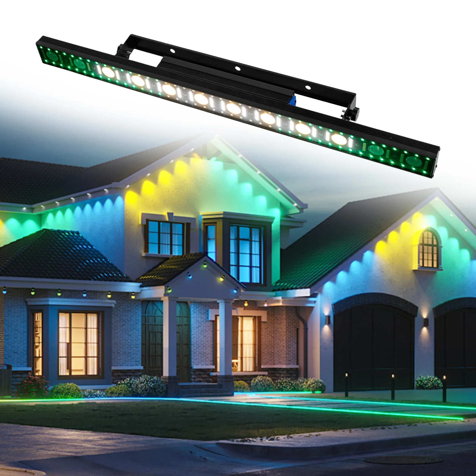 

Black LED Wash Light Bar(Camera Flicker-Free Tech) - 4° Light Beam Angle&No Light Shadows, Ideal For Stage Performances