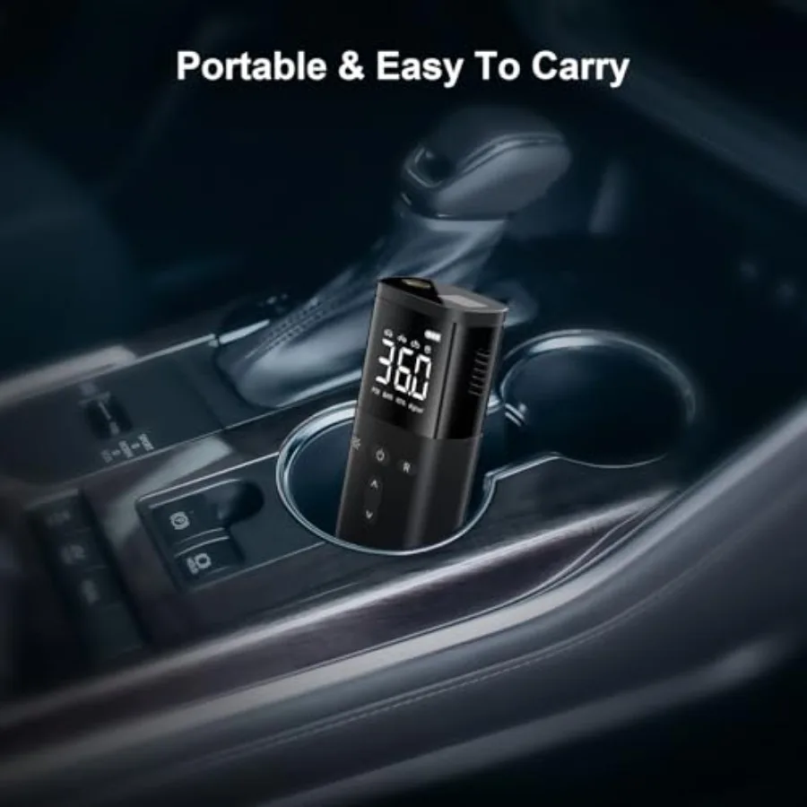 منفاخ إطارات محمول مع مضخة هواء لاسلكية أسرع 6X لإطارات السيارات 150 رطل لكل بوصة مربعة مضخة إطار دراجة كهربائية مع ضوء LED ورقم #6