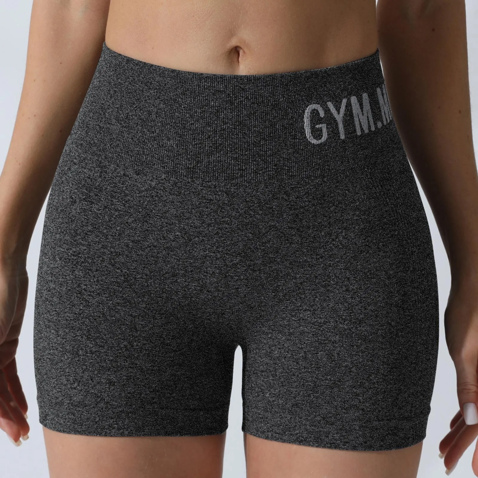Nahtlose Yoga-Shorts für Damen, schmal geschnitten, hoch tailliert, elastisch, Hüftliftend, Sport-Shorts, Fitness-Shorts, gestrickte Leggings – Detail 15
