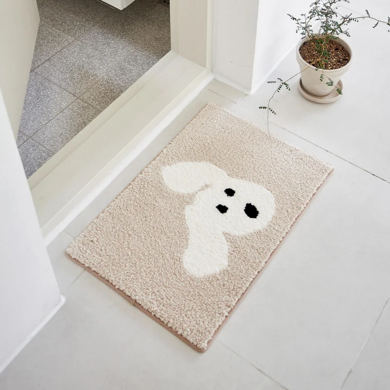 VIKAMA Korean cartoon plush bathroom carpet, soft and absorbent bathtub, front bathroom, home decoration carpet