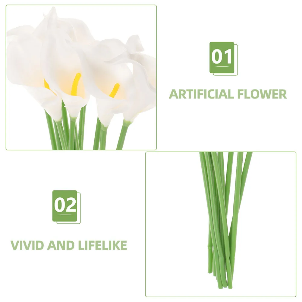 

12Pcs Artificial Flower Bunch Realistic Fake Calla Lily Decor for Indoor Outdoor Festival Office DIY Decoration Plants
