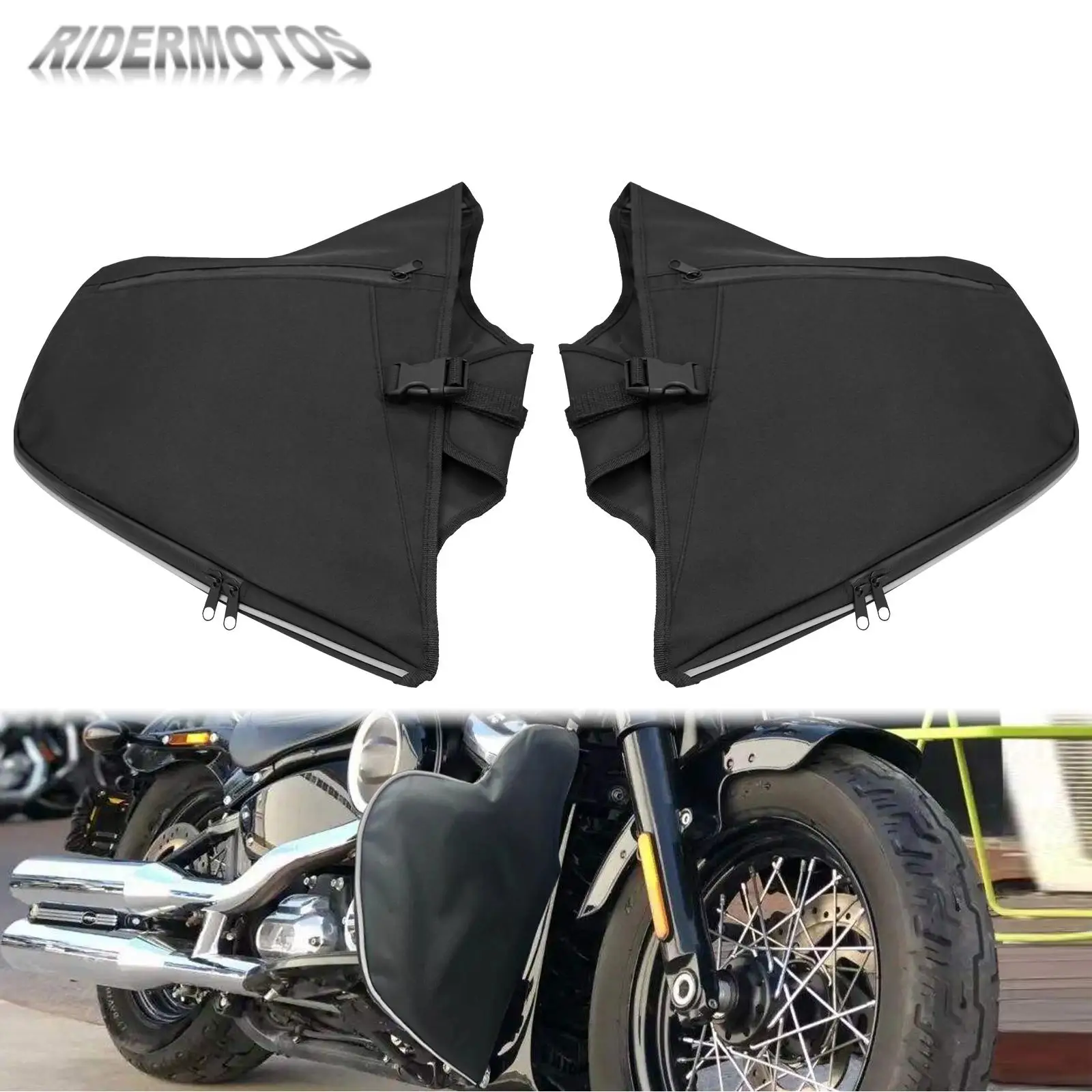 

Motorcycle Leg Warmer Bags Soft Lowers Chaps Bags For Harley Softail Slim Street Fat Boy FXDF FXDB 2018-2023 Engine Guard Bags