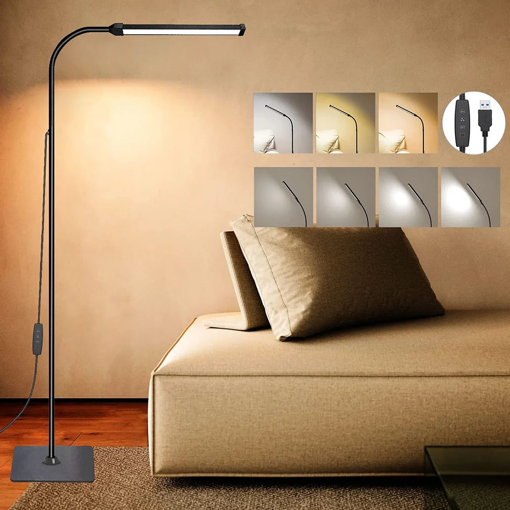 

Long table lamp powered by USB 3 color modes available adjustable height and brightness for living room, bedroom and study room