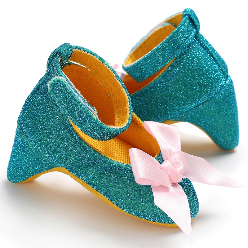 Spring Autumn Girl Baby Children's Shoes with Beautiful Bow Detail High Heels Design for Little Princess Footwear