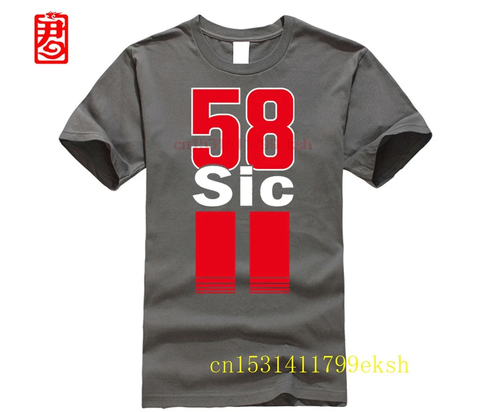 Marco Simoncelli 58 T-shirt Classic Supersic Super Sic T Shirt Homme Short Sleeve Tee Shirt Man Large Size Merch