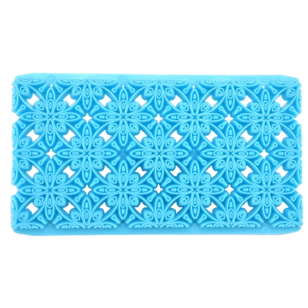 Combination PP Embossing Mold Hollowed-out Blue Cake Cutter Mold Flower Fondant Cake Mold Bakery