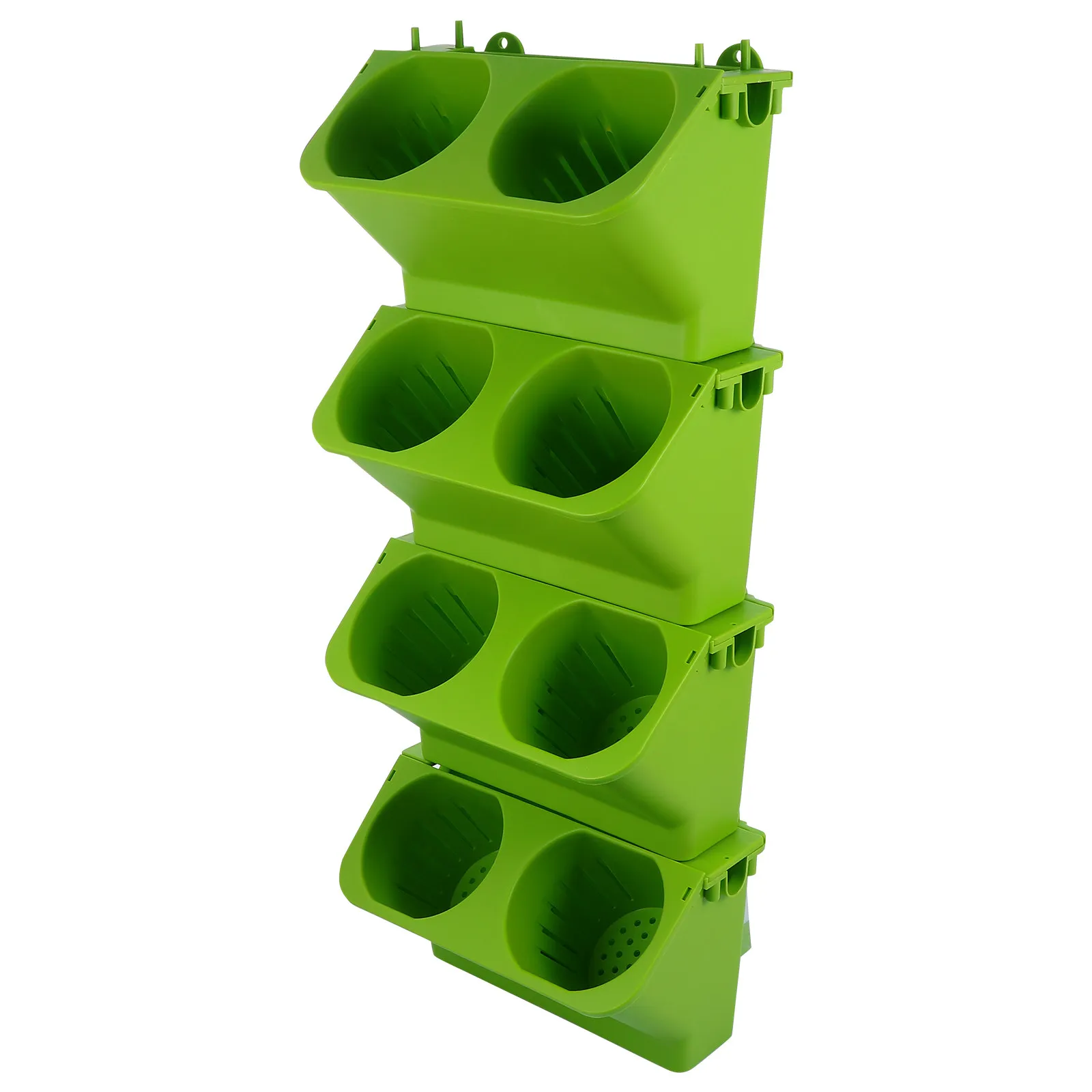 

Набор из 4 вертикальных настенных кашпо с автополивом, 2-уровневые, для комнатных и уличных растений с системой вентиляции