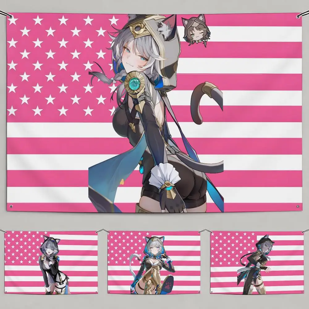 Game Honkai Star Rail Cipher Flags Flags Minimalist Fabric   Outdoor Garden Banner Hanging Sign for Shop Home Decor