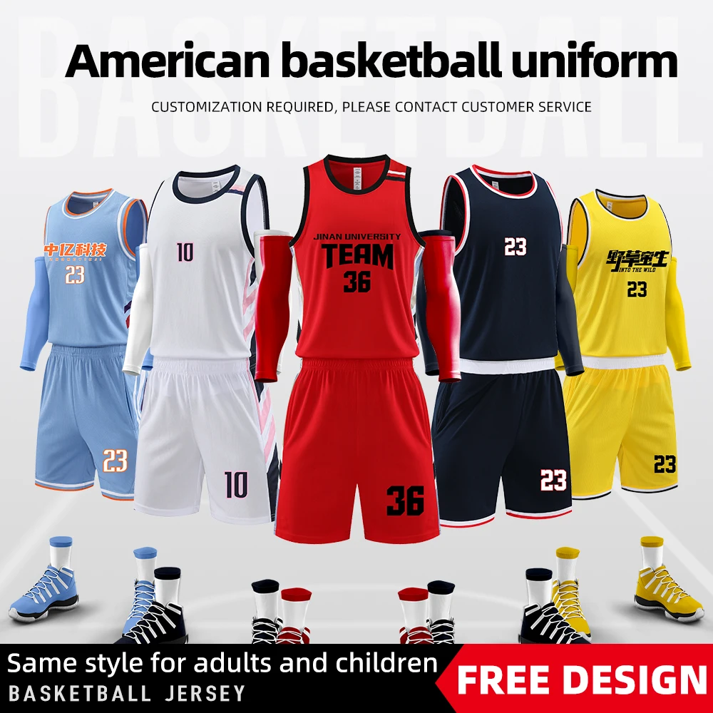 Adult and Children Basketball Jersey Customize Quick-drying Breathable Comfortable Training Uniform Shirt Sportswear Tracksuit