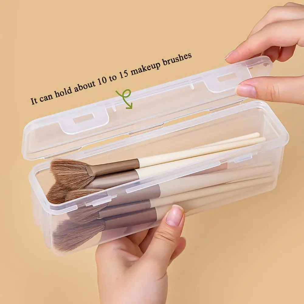 

Plastic Clear Makeup Brush Organizer Rectangle Case Chopsticks Box Sturdy Durable Transparent Multifunctional Storage Box