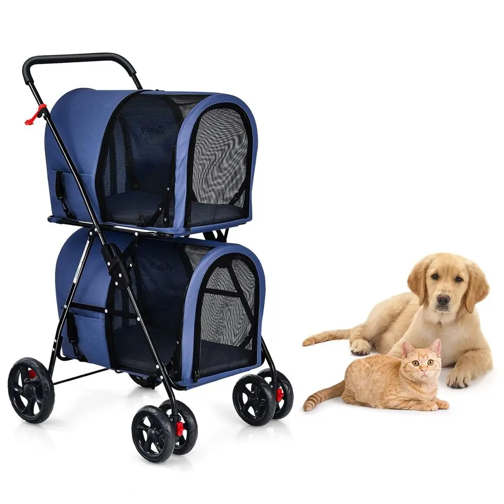 

Dual Dog Stroller with Removable Pet Carrier, Suitable for Small to Medium Dogs and Cats, Perfect for Outdoor Adventures