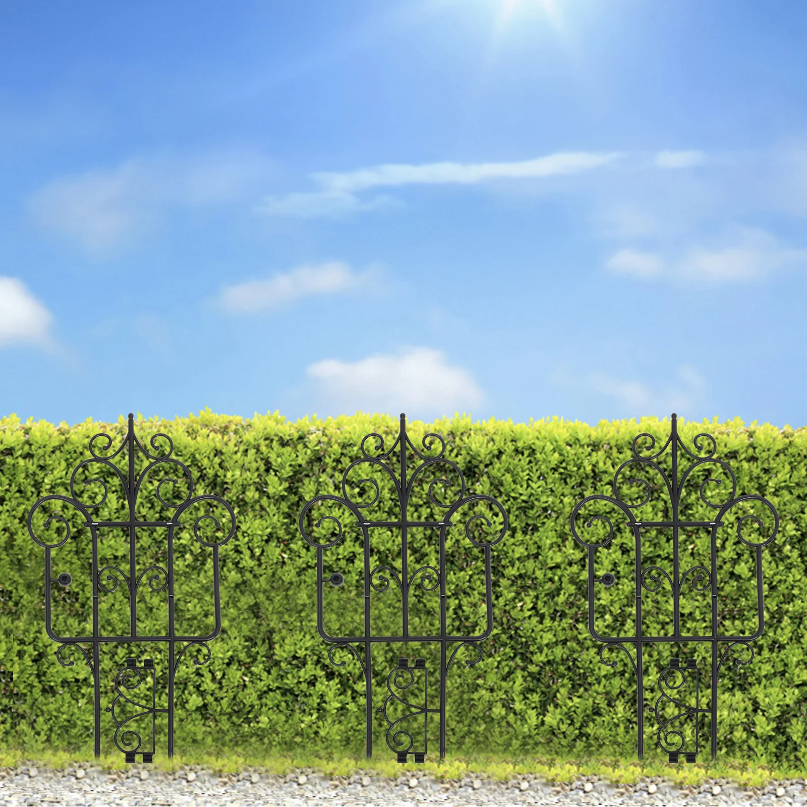 

Garden Decorative 6 Sheets Plastic Landscaping Border For Lawn Flower Beds Pathways Fence Panel Yard Garden